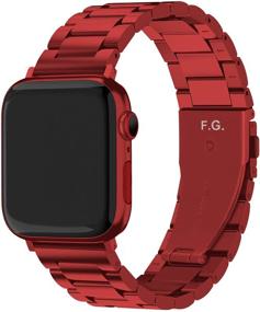 img 4 attached to Стильный красный браслет из нержавеющей стали для Apple Watch 38мм/40мм/41мм - Fullmosa совместим с Series 7/6/5/4/3/2/1/SE