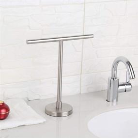 img 2 attached to 🌳 Sleek GERZ SUS 304 Stainless Steel Standing Tree Rack: Ideal Hand Towel Holder for Bathroom Vanities Countertop - Brushed Finish