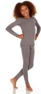 thermajane girl's cozy and comfy thermal underwear long johns set with fleece lining logo