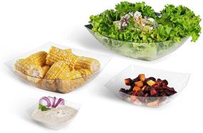 img 3 attached to 🍽️ Premium Set of 6 Disposable Plastic Serving Bowls for Parties – 64 oz Clear Plastic Bowls for Parties | Salad Bar Buffet Containers | Small Candy Serving Bowls