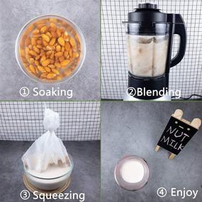 img 3 attached to 🛍️ 2-Pack - 80 Micron Nut Milk Bag - 12x12 Inches - Multi-Purpose Reusable Food Strainer, Cold Brew Coffee Bag, Food-Grade Nylon Mesh, BPA-Free, Cheesecloth Bag, Yogurt Strainer, Juice Filter