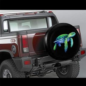 img 3 attached to Waterproof UV Sun Wheel Covers - Sea Turtle Spare Tire Cover - Fits Trailer, RV, SUV & Various Vehicles - 16 Inch