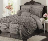 🛏️ luxurious gray lucia queen comforter set by lush decor - 4-piece logo