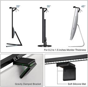 img 1 attached to 🖥️ RAONE Computer Monitor Light Bar: Upgraded USB Powered LED Lamp with Touch Sensor for Eye Caring & Space Saving, Auto-dimming & Color Temperature — Ideal for Office/Home (Black)