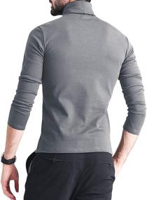 img 2 attached to 👕 Mens Turtleneck Cable Knitted Shirts: Stylish Thermal Tops for Casual Comfort