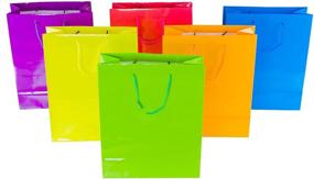 img 3 attached to 🌈 Vibrant Neon Colored Blank Paper Party Bags - Rainbow Assortment with String Handles for Birthday Favors, Snacks, Decoration, Arts & Crafts, Event Supplies (12 Large Bags)