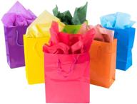 🌈 vibrant neon colored blank paper party bags - rainbow assortment with string handles for birthday favors, snacks, decoration, arts & crafts, event supplies (12 large bags) logo