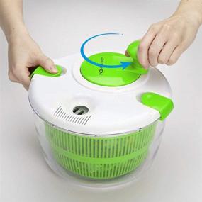 img 3 attached to LOVKITCHEN Salad Spinner 5L Quarts - Effective Fruits and Vegetables Dryer with Quick Dry Design & Drain - Green-White Kitchen Tool