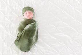 img 3 attached to 👶 Stretchy and Cozy Forever Swaddle + Hat Set by Bazzle Baby, Olive Tie-Dye, 36 x 36 inch, Unisex, for Newborns 0 to 3 Months