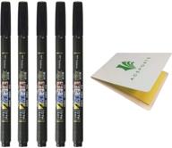 🖌️ tombow fudenosuke fude brush pen soft (gcd-112) set of 5, with original sticky notes – ideal for calligraphy, art drawings, illustration, and manga logo