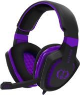 🎧 immersive gaming experience: ps4 headset with powerful bass, surround sound & noise canceling mic - compatible with ps4, xbox one, pc, mac - flexible mic, volume control - purple logo