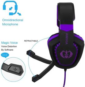 img 2 attached to 🎧 Immersive Gaming Experience: PS4 Headset with Powerful Bass, Surround Sound & Noise Canceling Mic - Compatible with PS4, Xbox One, PC, Mac - Flexible Mic, Volume Control - Purple