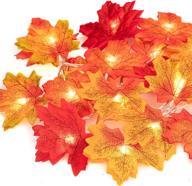 🍁 uneede fall decor maple leaves string lights, waterproof thanksgiving decorations fall seasonal lights, battery powered lighted garland for holiday party indoor outdoor halloween, thanksgiving decor logo