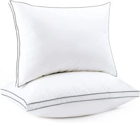 img 4 attached to 🛏️ Lucian Bed Pillows for Sleeping 2 Pack - Cooling Queen Size Pillows Set of 2 - Hotel Quality Down Alternative Pillow for Side and Back Sleepers (20x28)