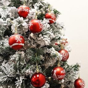 img 1 attached to 🎄 Enhance Your Christmas Decor with Joiedomi 36 Pcs Deluxe Shatterproof Christmas Ball Ornaments in Red & White (2.36”) - Perfect for Holidays, Parties, and Tree Decoration.