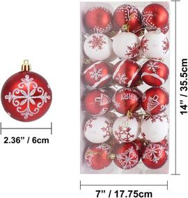 img 2 attached to 🎄 Enhance Your Christmas Decor with Joiedomi 36 Pcs Deluxe Shatterproof Christmas Ball Ornaments in Red & White (2.36”) - Perfect for Holidays, Parties, and Tree Decoration.