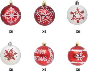 img 3 attached to 🎄 Enhance Your Christmas Decor with Joiedomi 36 Pcs Deluxe Shatterproof Christmas Ball Ornaments in Red & White (2.36”) - Perfect for Holidays, Parties, and Tree Decoration.