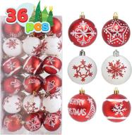 🎄 enhance your christmas decor with joiedomi 36 pcs deluxe shatterproof christmas ball ornaments in red & white (2.36”) - perfect for holidays, parties, and tree decoration. logo