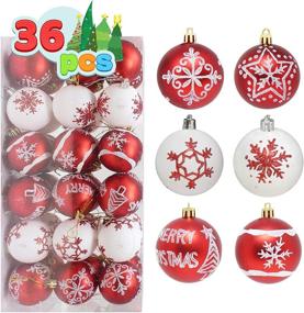 img 4 attached to 🎄 Enhance Your Christmas Decor with Joiedomi 36 Pcs Deluxe Shatterproof Christmas Ball Ornaments in Red & White (2.36”) - Perfect for Holidays, Parties, and Tree Decoration.