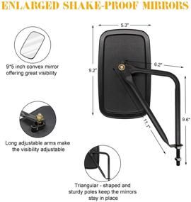 img 2 attached to 🚪 Shake-proof Quick Release Door off Mirrors Kit for Jeep Wrangler (1986-2020) - YJ, TJ, JK, JL & Gladiator JT - 2 Pack of Quick Release Mirrors, Black