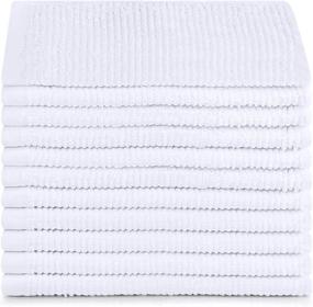 img 3 attached to 🧺 Utopia Towels 12 Pack: Ribbed Bar Mops Towels - 100% Cotton, 16 x 19 Inches, Ultra Absorbent - Ideal Bar and Cleaning Towels (White)