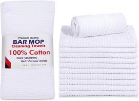 img 4 attached to 🧺 Utopia Towels 12 Pack: Ribbed Bar Mops Towels - 100% Cotton, 16 x 19 Inches, Ultra Absorbent - Ideal Bar and Cleaning Towels (White)