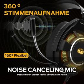 img 1 attached to 🎧 Enhanced Monster Gaming Headset - Over-Ear Gaming Headphone with Noise Cancelling Mic, Immersive 7.1 Surround Sound Stereo, Adaptive Suspension Head Beam, Vibrant RGB Light, PC/Mac/PS4/Xbox One Compatible - Black
