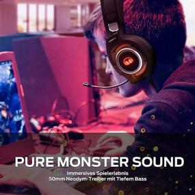 img 3 attached to 🎧 Enhanced Monster Gaming Headset - Over-Ear Gaming Headphone with Noise Cancelling Mic, Immersive 7.1 Surround Sound Stereo, Adaptive Suspension Head Beam, Vibrant RGB Light, PC/Mac/PS4/Xbox One Compatible - Black
