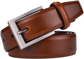 img 3 attached to Beltox Genuine Leather Dress Belts with Buckle - High-Quality Men's Accessories