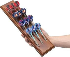 img 3 attached to Veradura Solid Wood Wall Dart Holder - Holds and Displays 12 Soft or Steel Tip Darts - Precision Drilled Holes - Includes 2 Chalk Pieces for Scoring - Complete with Accessory Bag for Enhanced Dart Organization