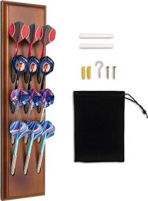 img 4 attached to Veradura Solid Wood Wall Dart Holder - Holds and Displays 12 Soft or Steel Tip Darts - Precision Drilled Holes - Includes 2 Chalk Pieces for Scoring - Complete with Accessory Bag for Enhanced Dart Organization