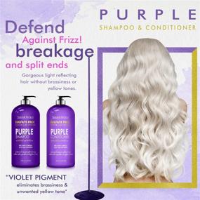 img 4 attached to 🌟 Комплект шампуня и кондиционера Natural Riches Purple: Профессиональный уход без сульфатов, удаление желтых и медных оттенков для серебристых блондинок и платиновых волос, идеально для серебристых светлых волос - 16x2 жидких унций.