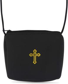 img 2 attached to 📿 Genuine Leather Communion Burse for Pyx: Fits up to 30-Host Capacity – Perfect for Priests, Deacons, and EMHCs with Traditional Catholic Design and Embossed Gold Latin Cross