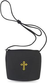 img 4 attached to 📿 Genuine Leather Communion Burse for Pyx: Fits up to 30-Host Capacity – Perfect for Priests, Deacons, and EMHCs with Traditional Catholic Design and Embossed Gold Latin Cross