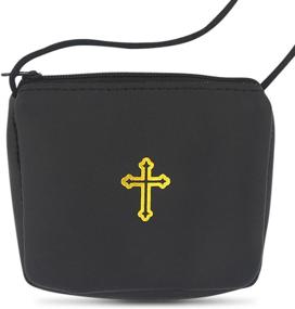 img 3 attached to 📿 Genuine Leather Communion Burse for Pyx: Fits up to 30-Host Capacity – Perfect for Priests, Deacons, and EMHCs with Traditional Catholic Design and Embossed Gold Latin Cross