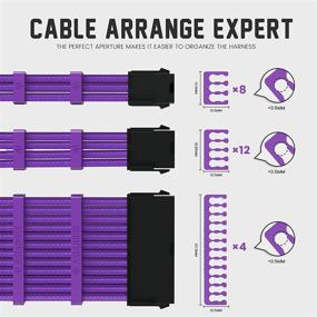 img 3 attached to 💜 Набор фиолетовых кабельных защелок Asiahorse для ПК: кабель для блока питания, удлинительный кабель с 4x разъемом материнской платы 24pin, 12x GPU 8Pin, 8x GPU 6Pin.