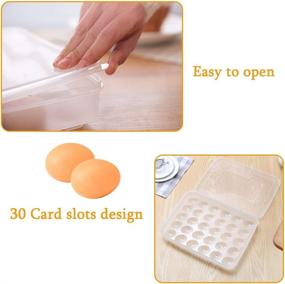 img 2 attached to 🥚 Egg Tray for Refrigerator: 30 Egg Storage Box with Lid - Plastic Fridge Egg Holder