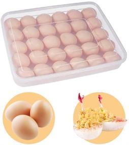 img 4 attached to 🥚 Egg Tray for Refrigerator: 30 Egg Storage Box with Lid - Plastic Fridge Egg Holder