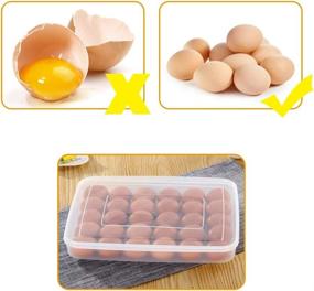 img 1 attached to 🥚 Egg Tray for Refrigerator: 30 Egg Storage Box with Lid - Plastic Fridge Egg Holder