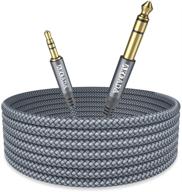 🎸 akoada 10ft stereo audio cable 1/4" to 1/8" male trs bidirectional jack for guitar, ipod, laptop, home theater devices, amplifiers (grey) logo