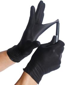 img 1 attached to Infi-Touch Black Nitrile Gloves: Hypoallergenic, 6 Mil Thick, Disposable, Powder Free, Non-Sterile - Pack of 100, Size Medium