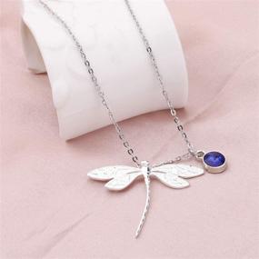 img 1 attached to 🐉 HOLLP Dragonfly Necklace: Exquisite Birthstone Sasenach Inspired Jewelry Gift