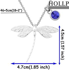 img 3 attached to 🐉 HOLLP Dragonfly Necklace: Exquisite Birthstone Sasenach Inspired Jewelry Gift