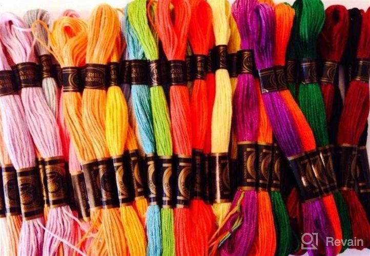 img 1 attached to 🧵 Friendship Bracelet Thread Making Kit with Premium 51 Piece Embroidery Floss and Cross Stitch Set – Includes Embroidery Needles and Threader – Perfect for String Art, Sewing, and Gifts review by Kelly Caballes