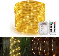 🌟 ecowho waterproof led rope lights - 46ft 120 leds battery powered string lights with remote for patio, garden, christmas, party, trees, bedroom - warm white логотип