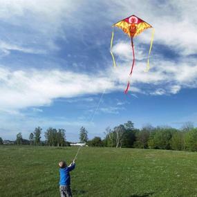 img 3 attached to 🐉 Mint's Colorful Life Delta Dragon Kite for Kids and Adults, Easy-to-Fly Best Beach Kite, 300ft Kite String (Fiery)