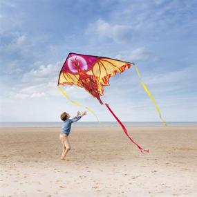 img 1 attached to 🐉 Mint's Colorful Life Delta Dragon Kite for Kids and Adults, Easy-to-Fly Best Beach Kite, 300ft Kite String (Fiery)