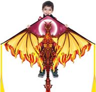 🐉 mint's colorful life delta dragon kite for kids and adults, easy-to-fly best beach kite, 300ft kite string (fiery) logo