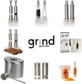 img 1 attached to 🌶️ Grind Gourmet Copy Salt and Pepper Grinder Set: Original Pump and Grind Spice Grinder Replica, Herb Grinder for Salt or Pepper - Buy 1 or Set of 2