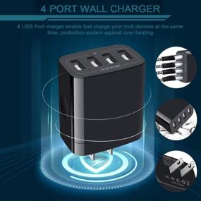 img 1 attached to 💡 AILKIN USB зарядное устройство для стены - 4.8A 4-портовая быстрая зарядная станция для iPhone, Samsung, Kindle Fire и многое другое